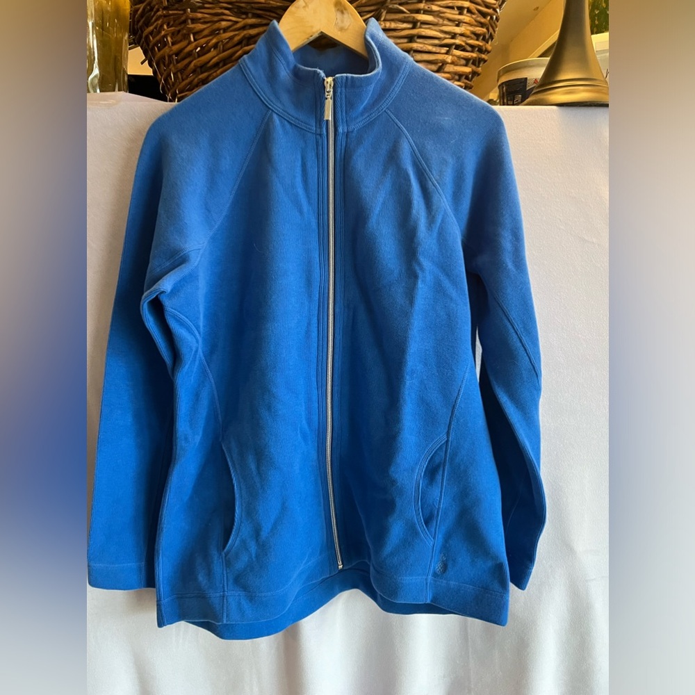 Tommy Bahama women's zip up cotton jacket with pockets on each side